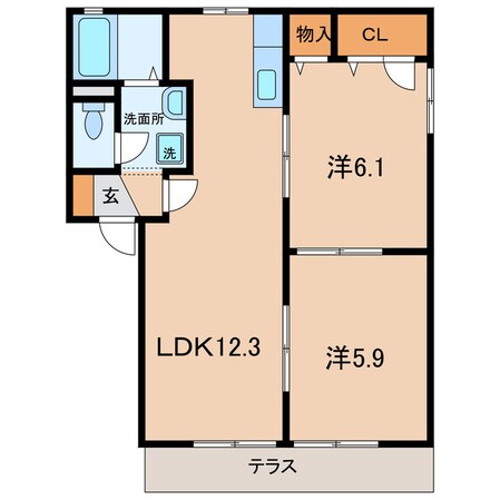 下矢田 徒歩3分 1階の物件間取画像